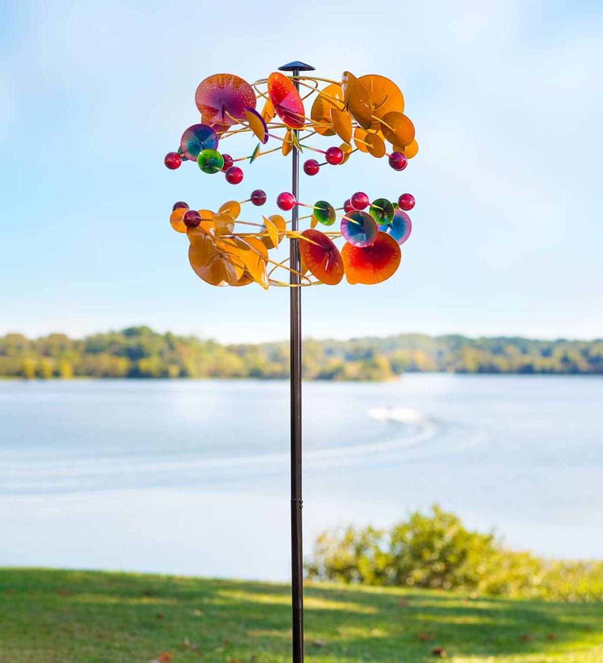 Two-Tier Multi-Colored Metal Mobile-Inspired Wind Spinner