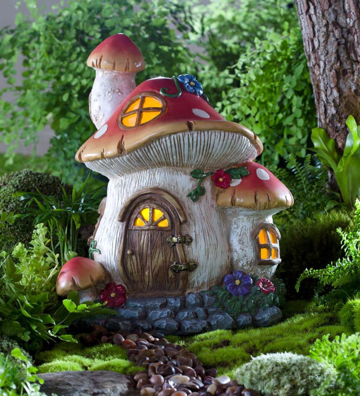 Solar Miniature Fairy Garden Mushroom Cottage