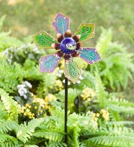 Metal and Glass Decorative Garden Stake with Glow-in-the-Dark Orb