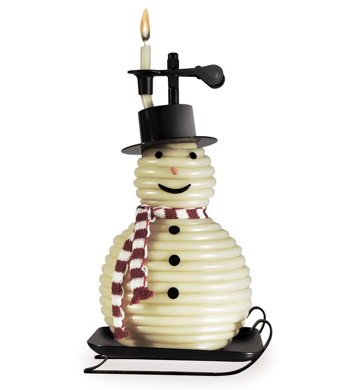 Scroll Snowman Beeswax Candle by the Hour