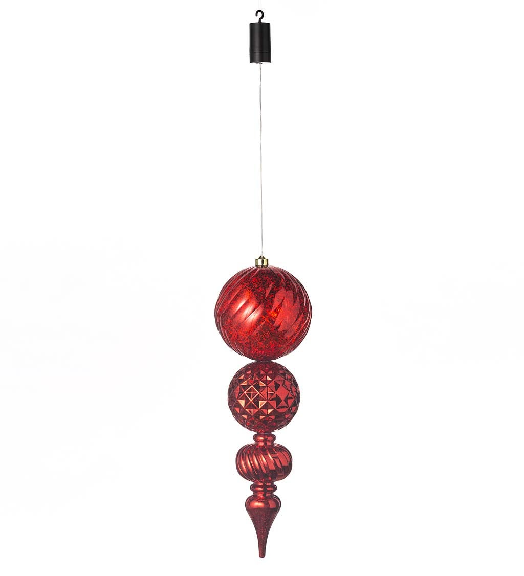 Indoor/Outdoor Lighted Large Shatterproof Holiday Finial Hanging Ornament swatch image