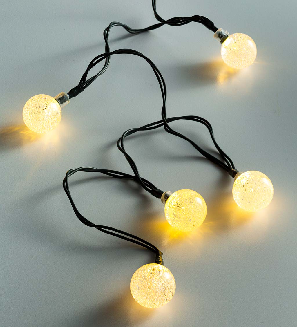 Multi-Function Solar Ball String Lights With Warm White LEDs
