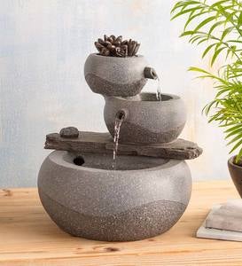 Lighted Three-Tier Indoor Fountain with Electric Pump