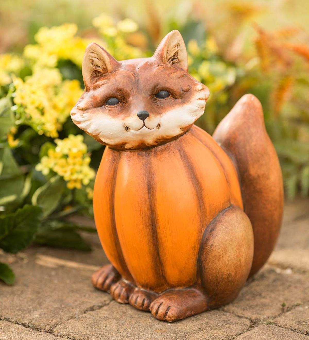 Fox in a Pumpkin Sculpture