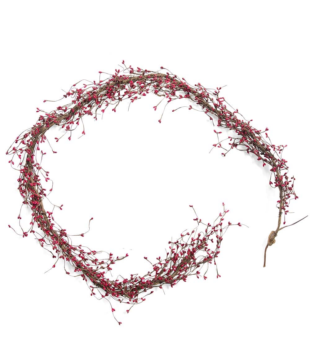 LED-Lighted Berry Branch Garland swatch image