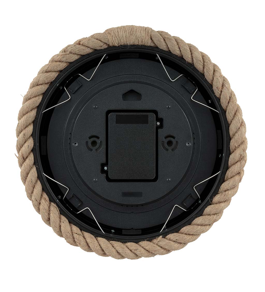 Indoor/Outdoor Wall Clock with Temperature and Humidity and Plastic Rope Surround