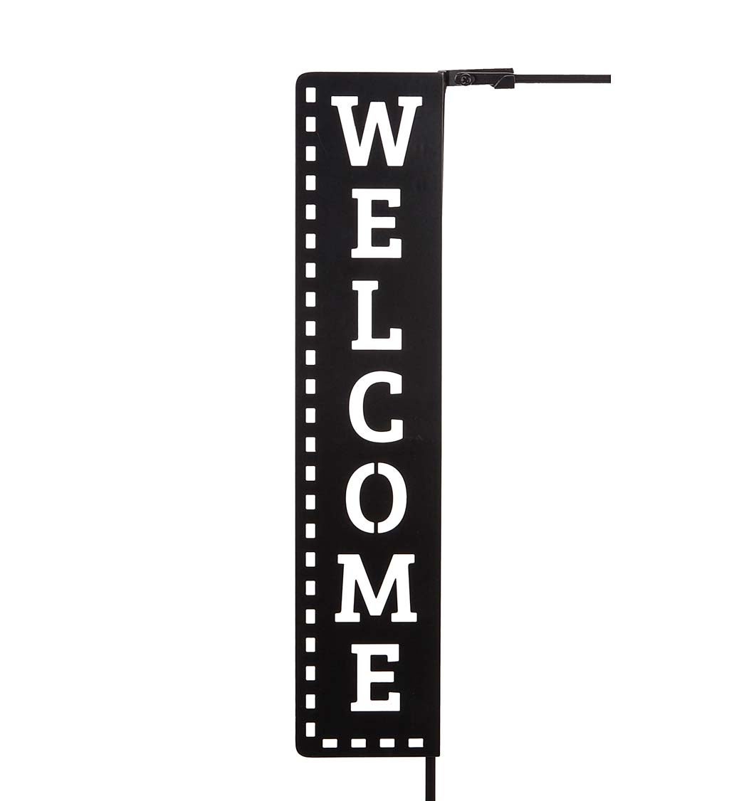 Laser Cut Welcome Sign Garden Flag Stand