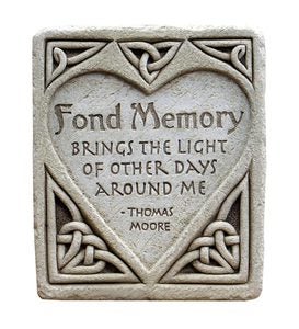 Fond Memory Hand Cast Stone Plaque by Carruth Studio