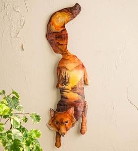 Metal and Capiz Painted Fox Wall Art