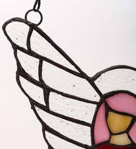 Colorful Stained Glass Angel Sun Catcher with 24" Hanging Chain