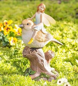 Fairy Riding Bird Sculpture