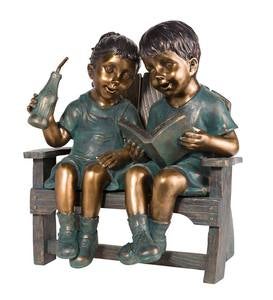 Children on Bench Sculpture
