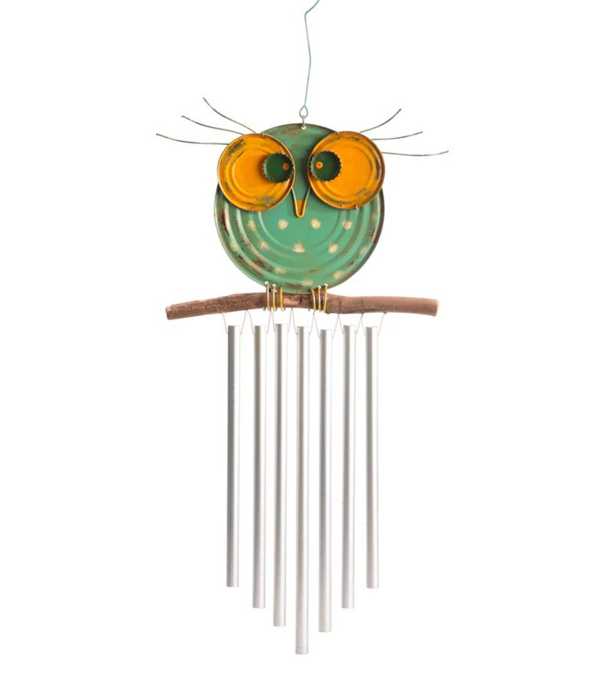 Simplychill Fair Trade Hand Made Recycled Metal Owl with Bells Windchime Wind Chime Mobile