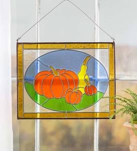 Stained Glass Pumpkin Panel