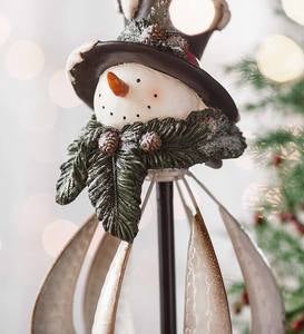 Details about   6" SNOWMAN WIND SPINNER Red Green Stainless Steel Christmas Design EX DISPLAY
