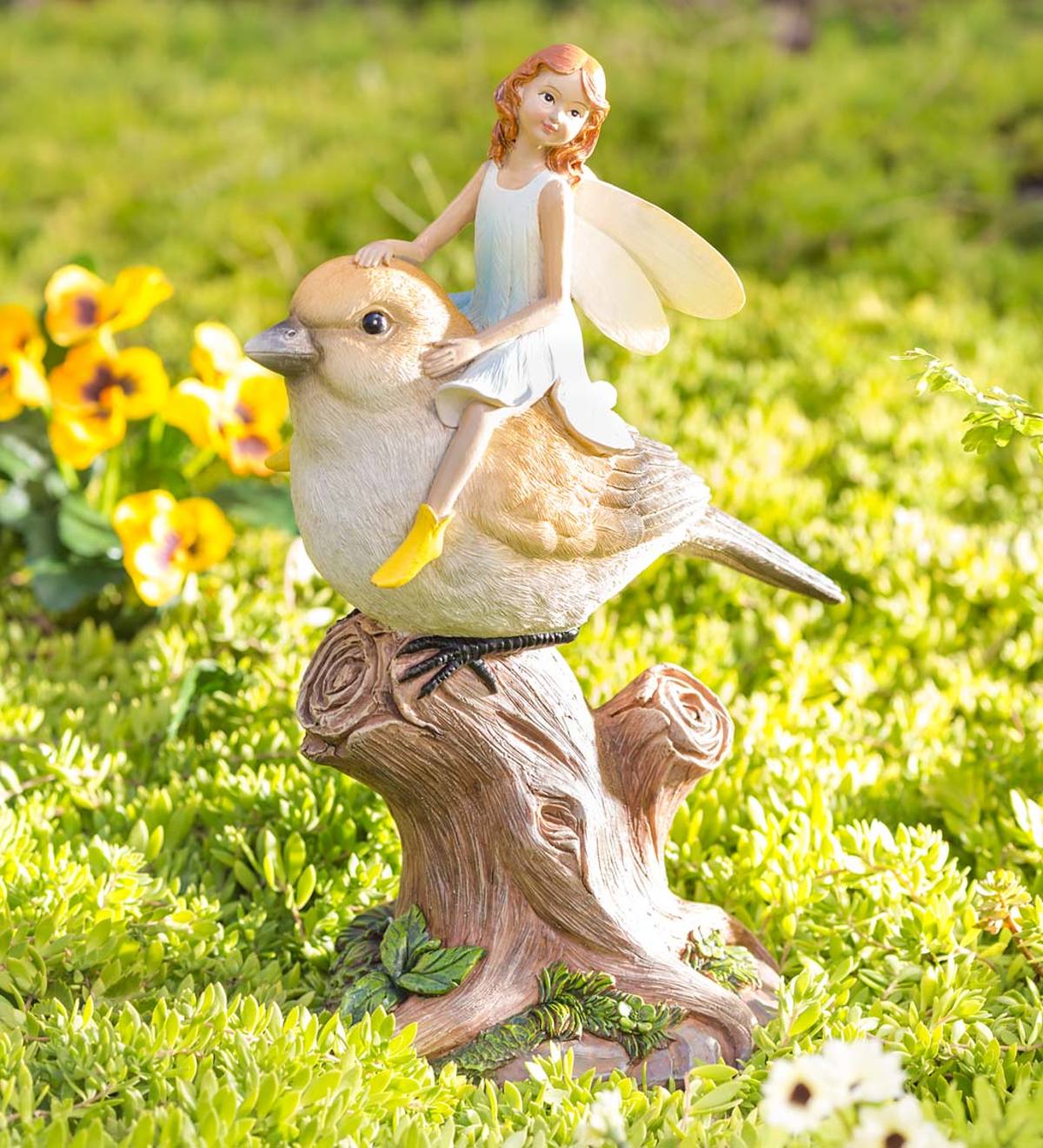 Fairy Riding Bird Sculpture