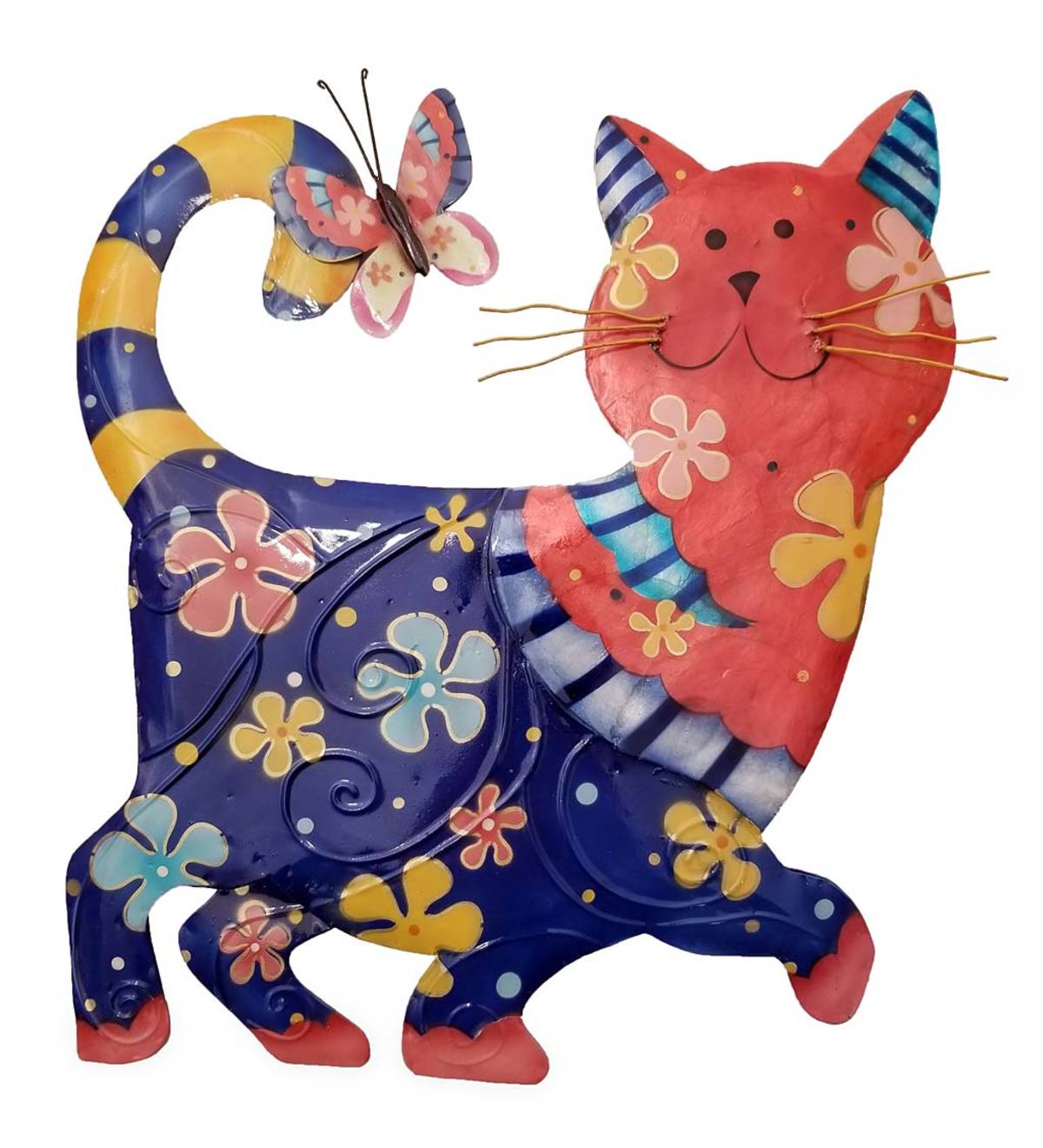 Handcrafted Metal and Capiz Cat Wall Art