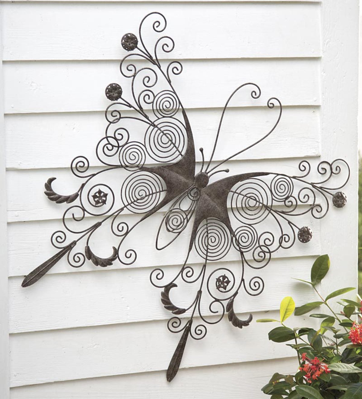 Red & Black Metal Butterfly Garden/Home Wall Art Ornament 35x20cm 