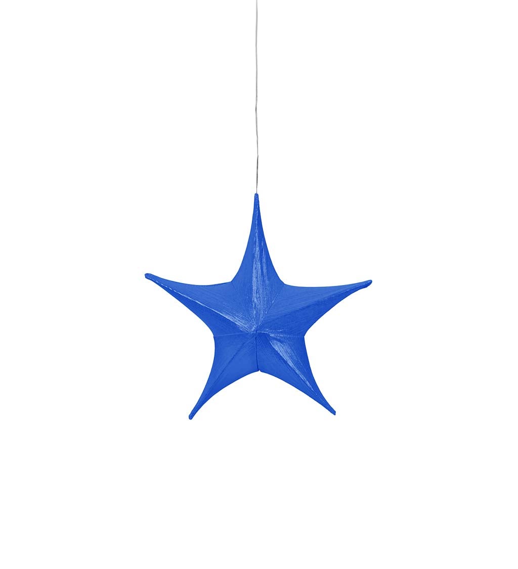 Lighted Hanging Fabric Star