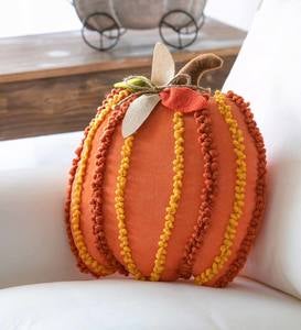 Pumpkin Shaped Textured 3D Pillow