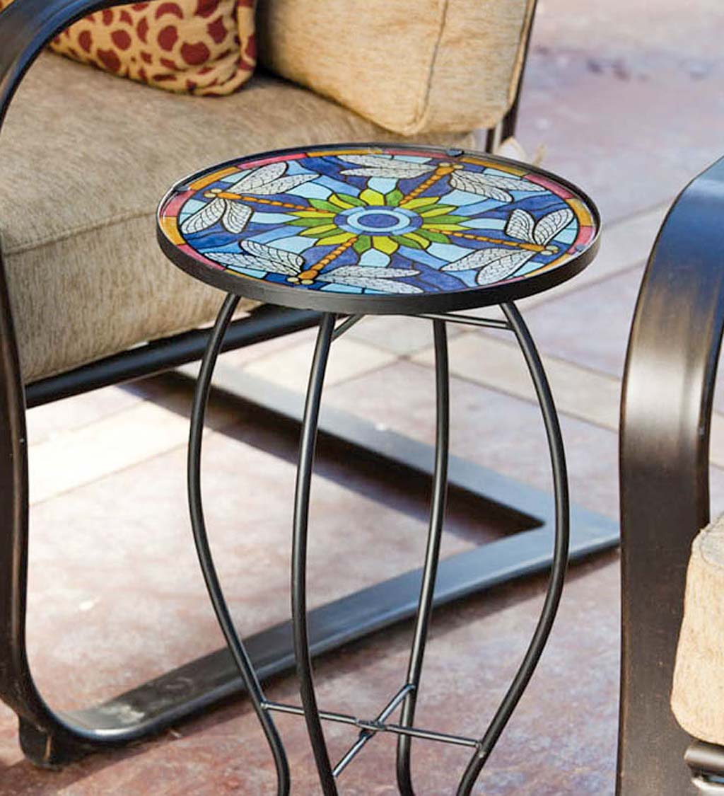 Tiffany-Inspired Dragonfly Accent Table