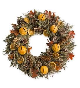 Handcrafted Orange and Pinecone Aromatic Fall Wreath