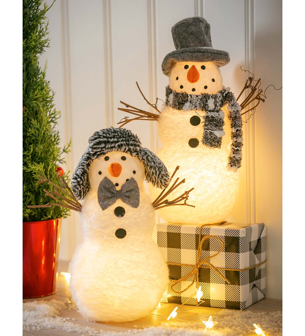 Led Light Up Snowmen Set Of 2 Wind And Weather