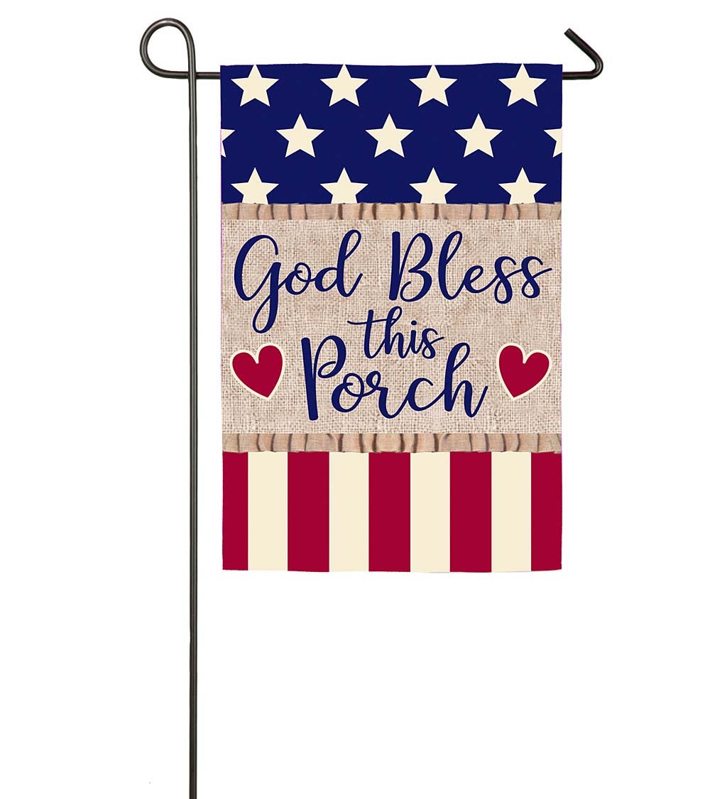 God Bless This Porch Americana Garden Flag