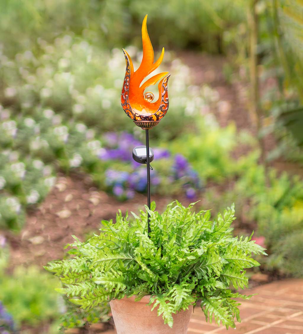 Flame-Shaped Lighted Solar Garden Stake