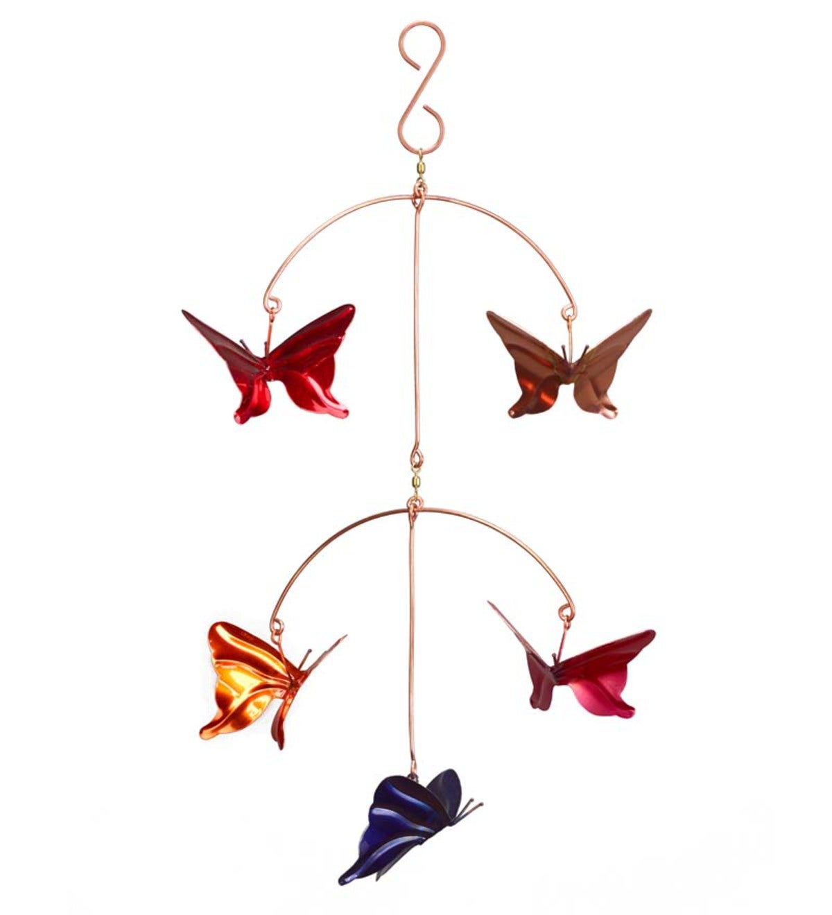 Handcrafted Copper Butterflies Mobile
