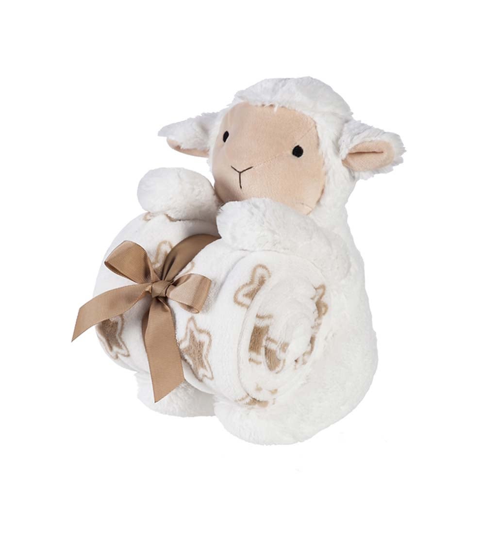 Plush Lamb Stuffed Animal with Blanket Gift Set