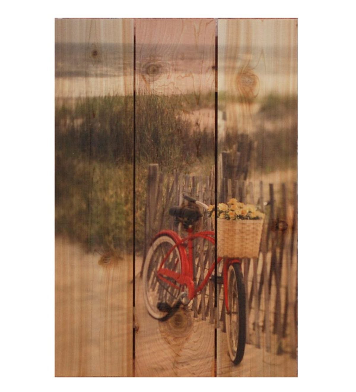 Handmade Special Delivery Red Bicycle On Beach Wall Décor by Gizaun Art™
