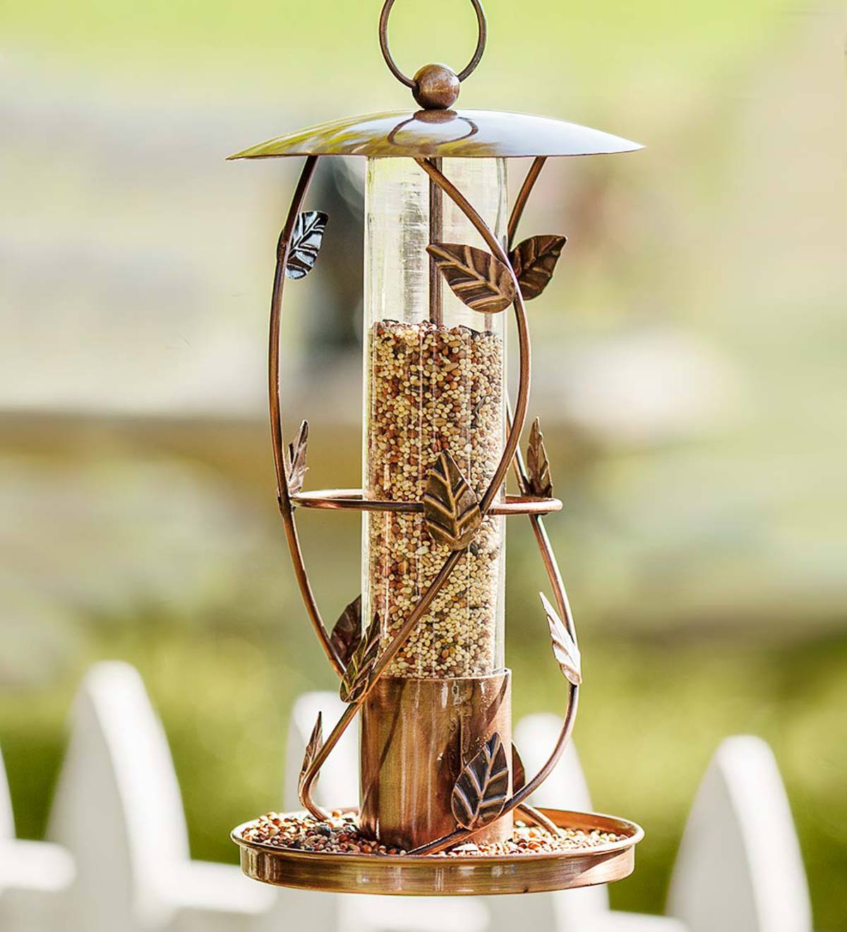 Alimentatore Solare In Ferro Metallico  Hollow Outdoor Lantern Antique Bird Feeder