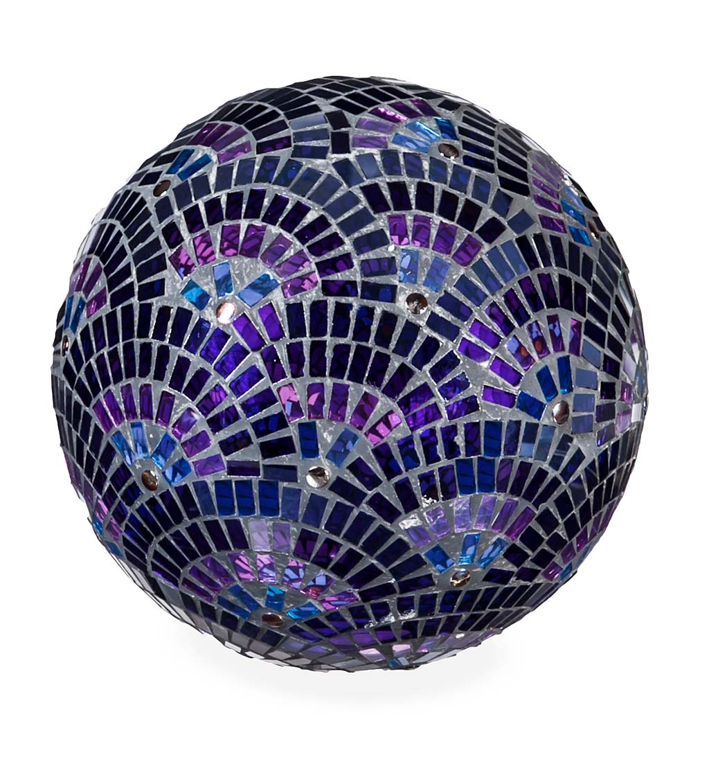 Purple Mosaic Rainbow Glass Gazing Ball