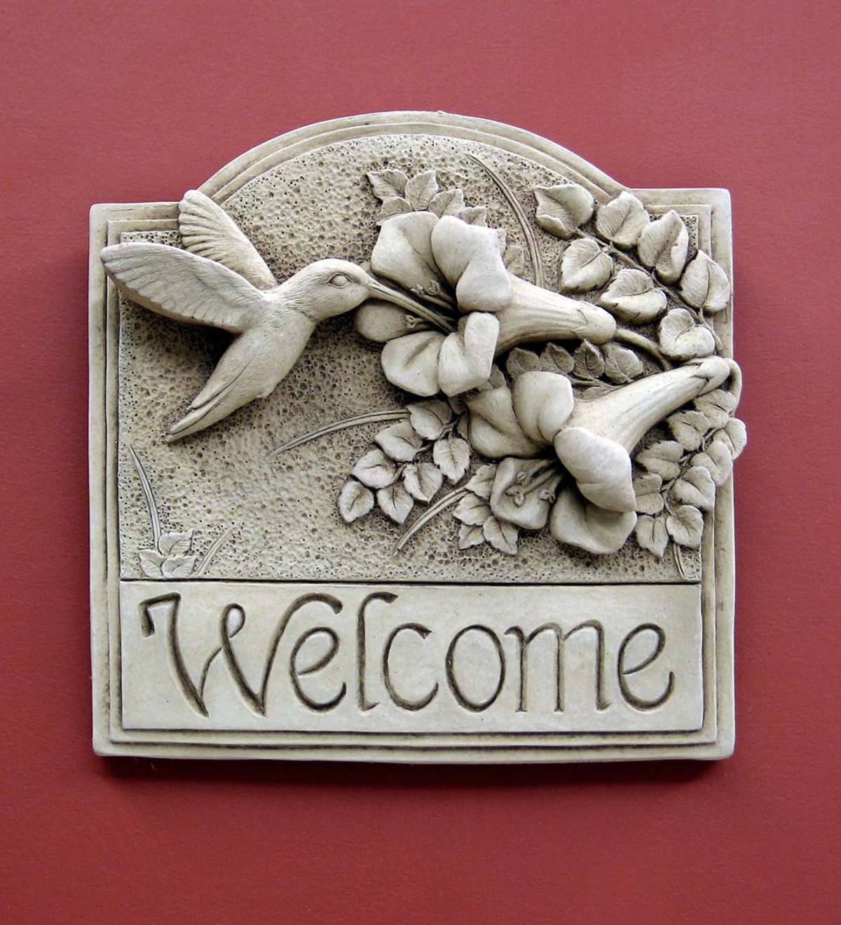 Hummingbird Welcome Wall Plaque by Carruth Studio