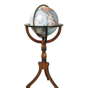 Reproduction 1745 Vaugondy Library Globe in Wood Stand