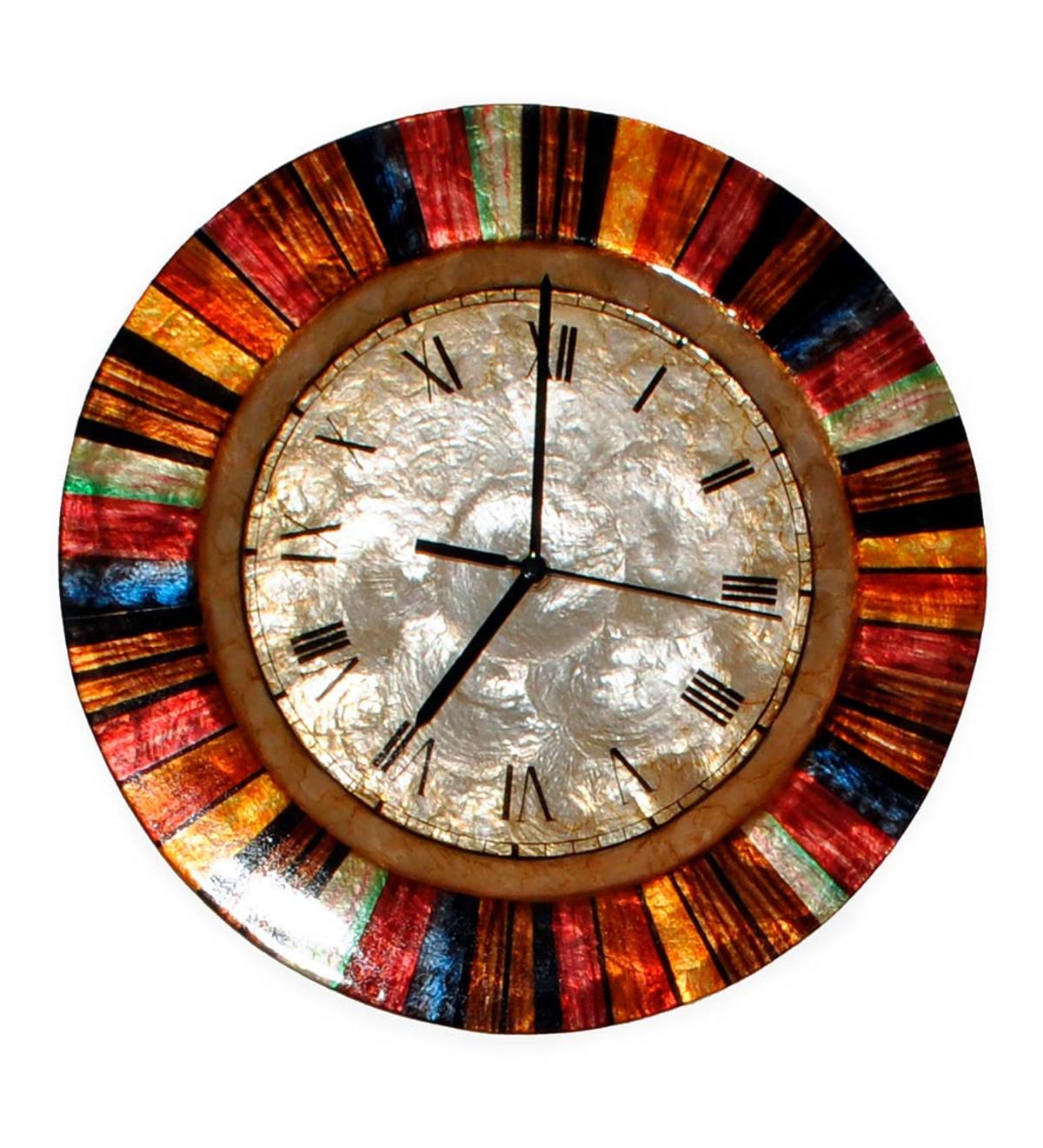 Multi-Color Capiz Wall Clock