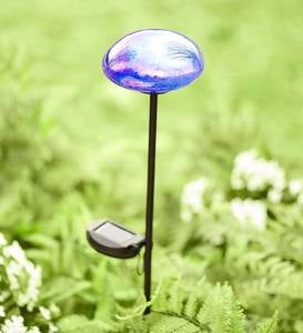 Solar Glowing Glass Globe Garden Stake