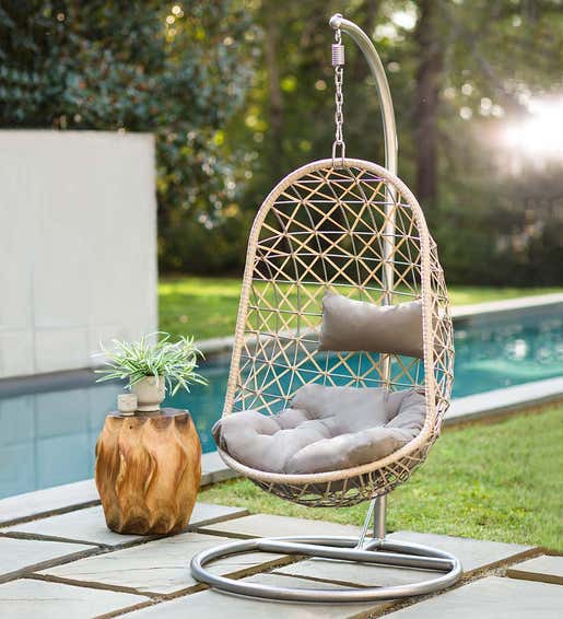 Image of Outdoor Hanging Rattan Egg Chair