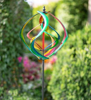 84inch, Copper Teal Lariander Wind Spinners for Yard Garden Large Outdoor Metal Wind Spinners Kinetic Garden Wind Sculptures Spinners for Lawn Patio Outdoor 