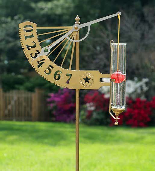 A vintage style Jeffersonian rain gauge. Shop Gifts For Gadget Lovers