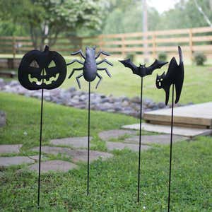 38H Outdoor Thermometer Garden Stake Metal with Bee Decoration for Patio, Garden, Porch August Grove